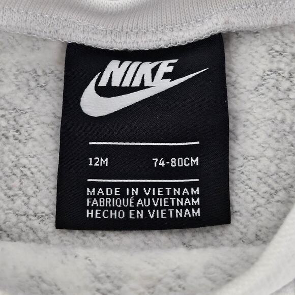 NIKE Baby Girls White w/ Gray Cheetah Print Sweatshirt - Size 12M - Picture 6 of 7